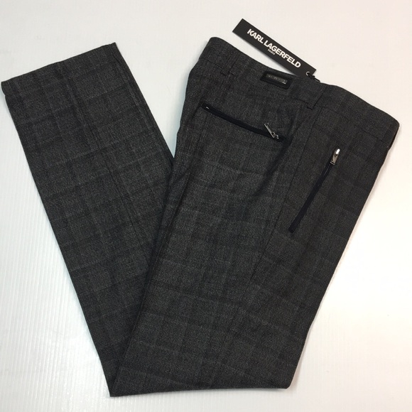 New Karl Lagerfeld Paris Women’s Gray Wool Blend Straight Leg Trousers. Sz 30 - Picture 2 of 11